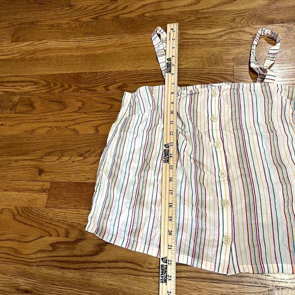 Madewell Button-Front Cami Tank in Textural Rainbow Stripe Large - Picture 5 of 5